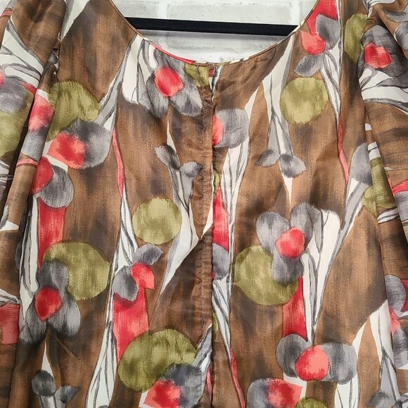 Vintage Kiyomi of Hawaii Maxi Dress Mumu 60s 70s Hawaiian Abstract Floral - Picture 8 of 9